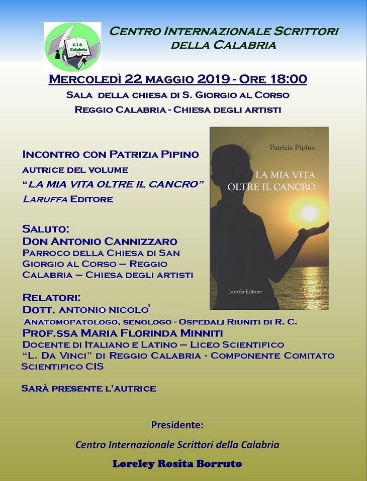 A Reggio Calabria la presentazione del libro “La mia vita oltre il cancro”  di Patrizia Pipino
