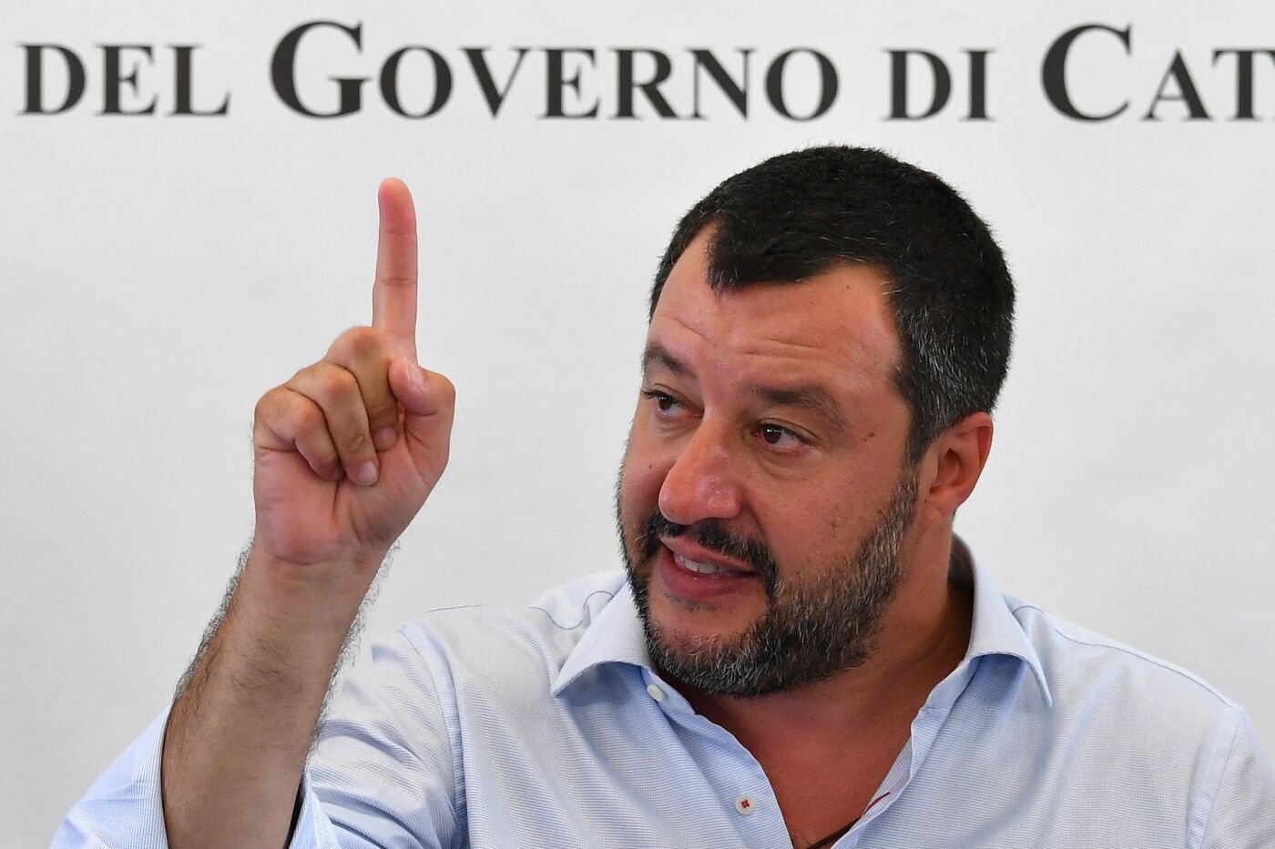 Matteo Salvini alla chiusura del centro di accoglienza per richiedenti asilo di Cara di Mineo