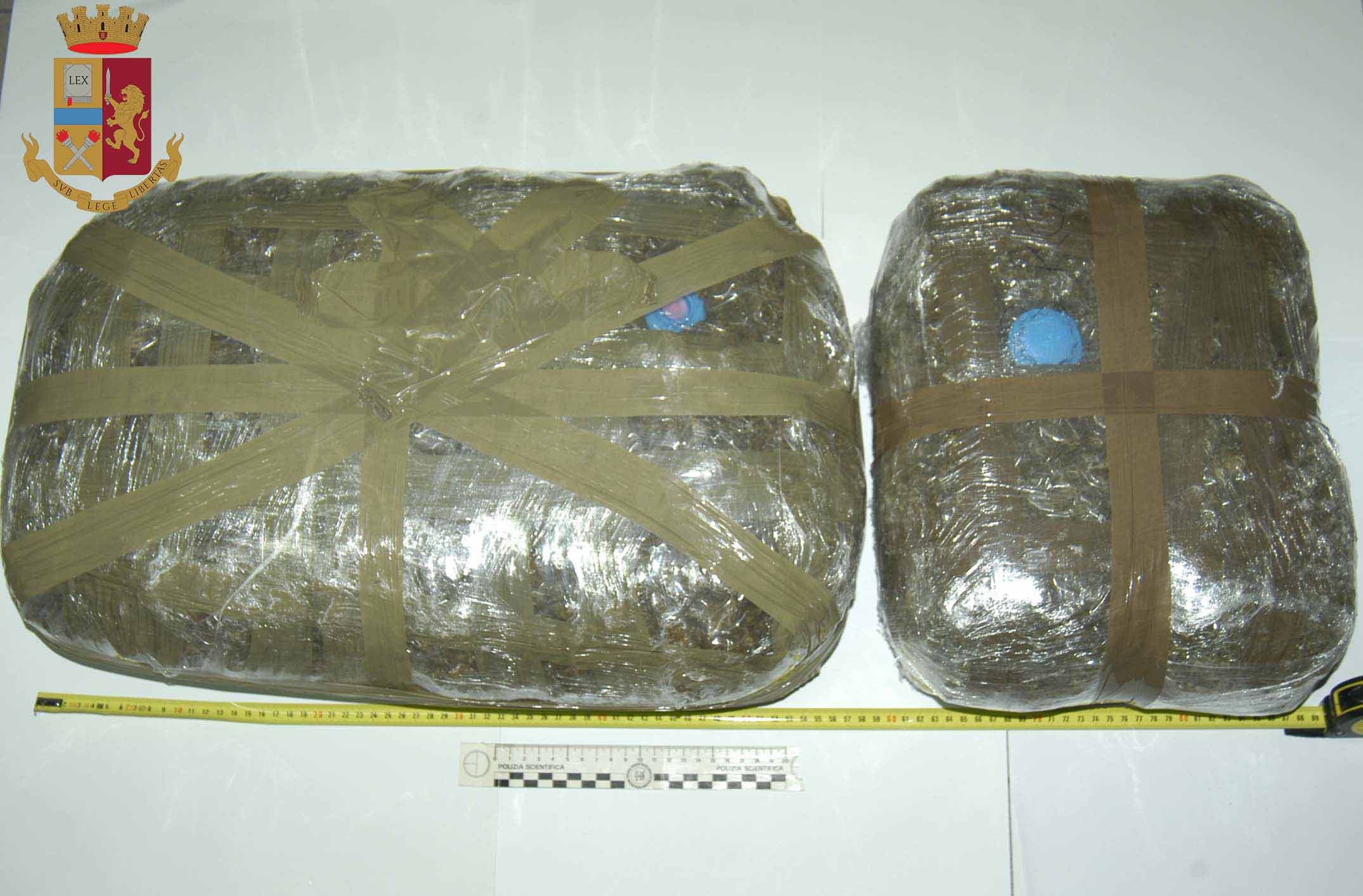 la droga sequestrata nell’ottobre del 2017