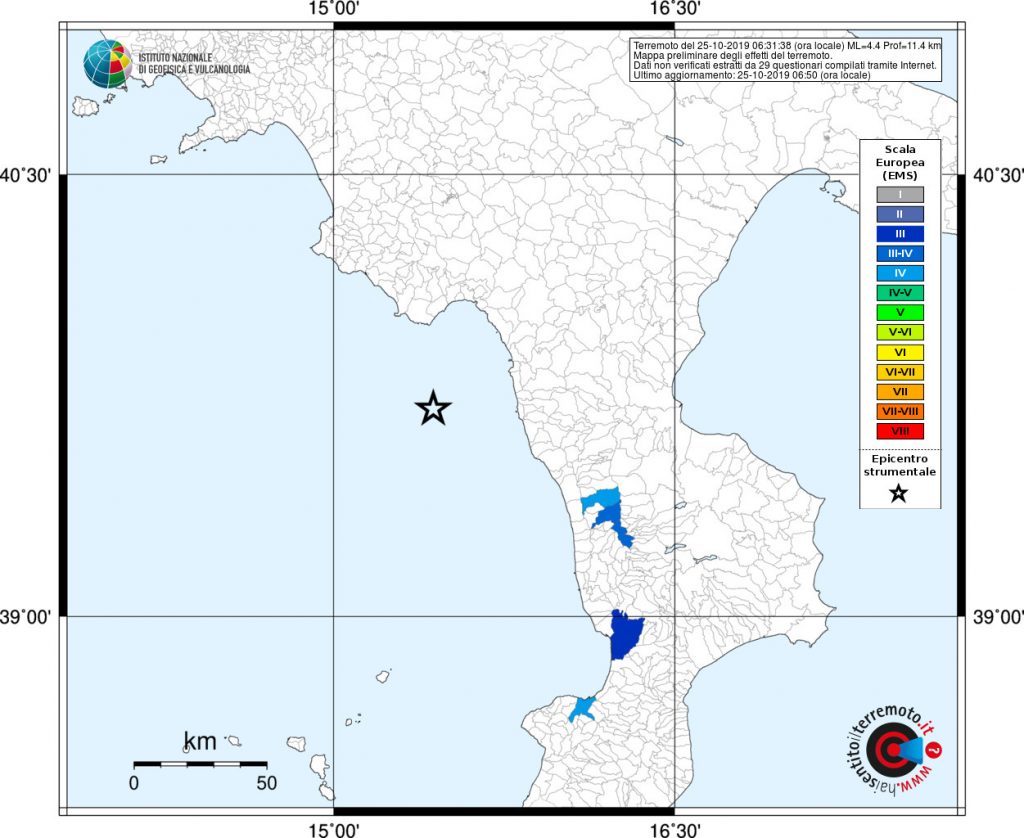 terremoto oggi calabria