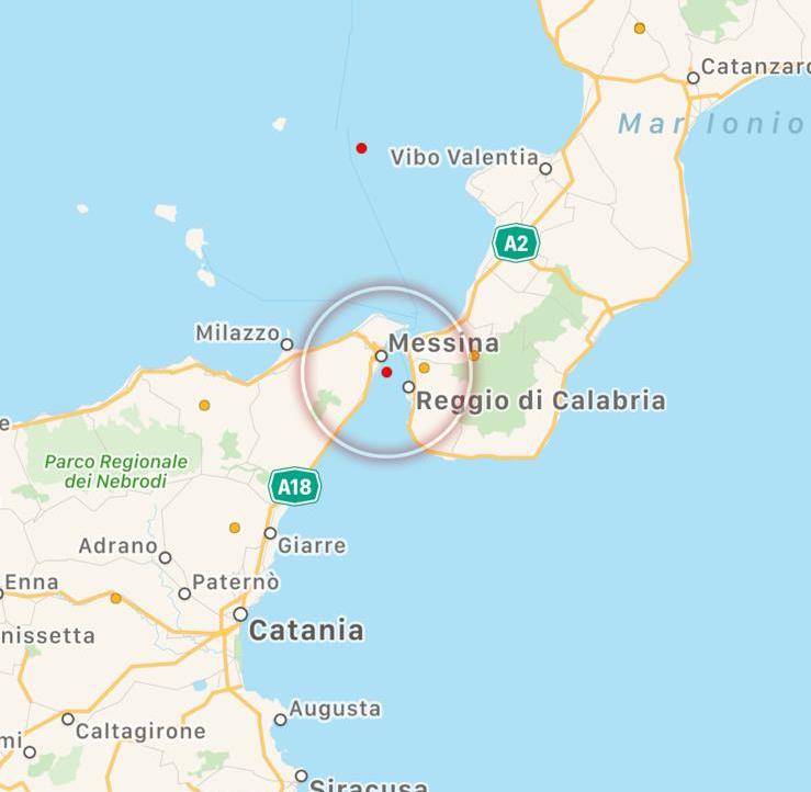 terremoto stretto di messina ordigno bellico 29 ottobre 2019