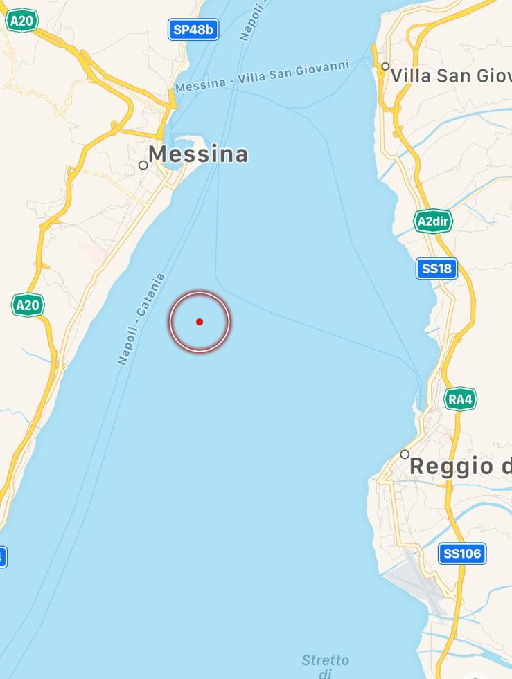 terremoto stretto di messina ordigno bellico 29 ottobre 2019