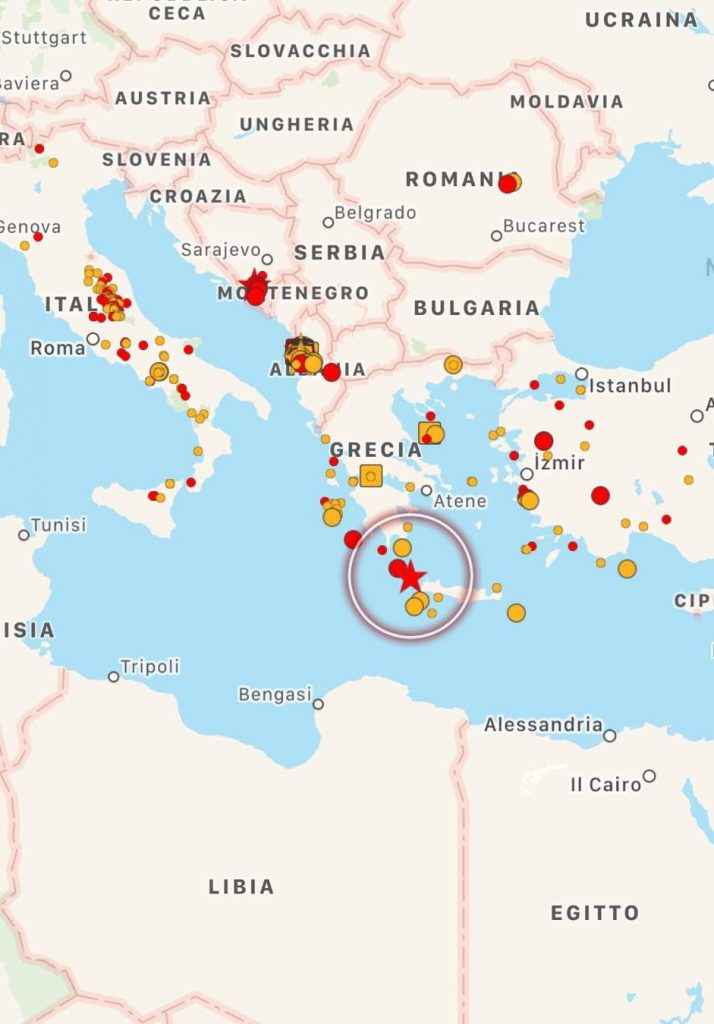 terremoto oggi calabria sicilia puglia grecia creta