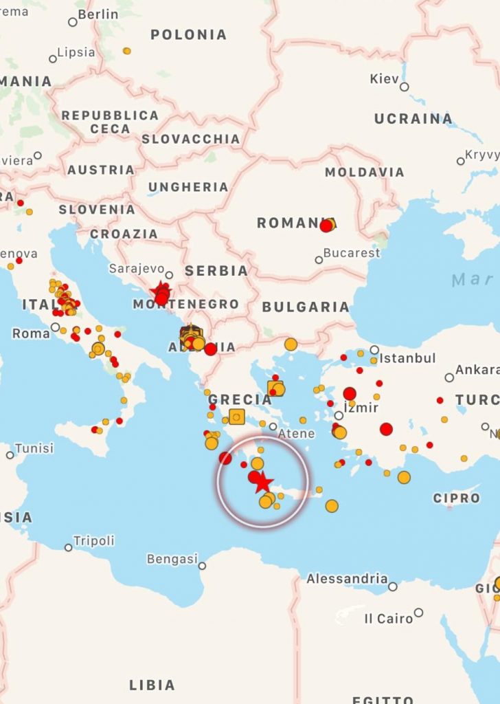 terremoto oggi calabria sicilia puglia grecia creta