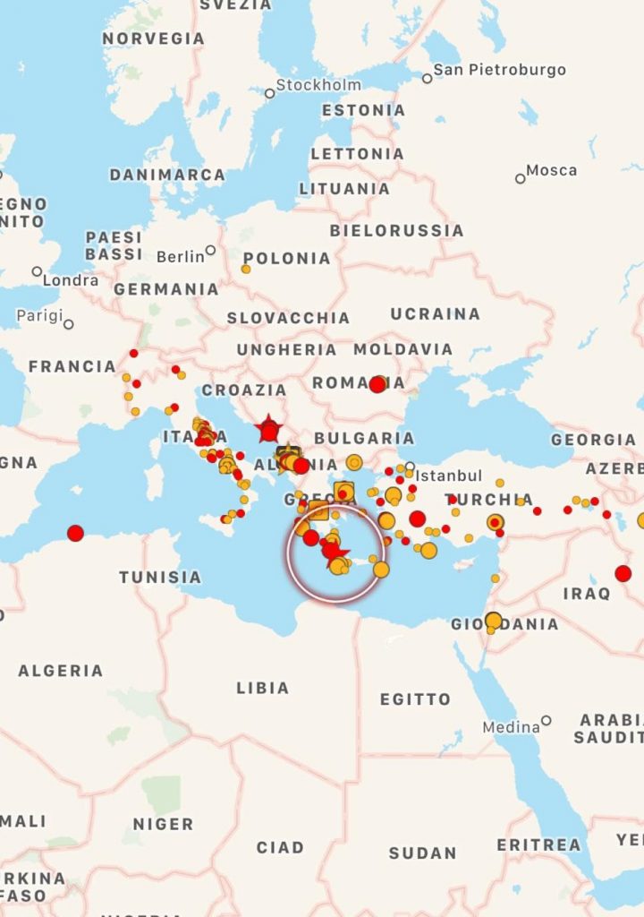 terremoto oggi calabria sicilia puglia grecia creta
