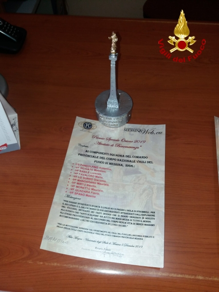 premio orione vigili fuoco messina