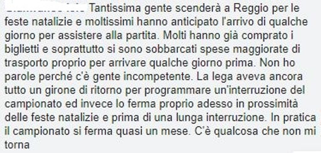 reazioni social reggina francavilla