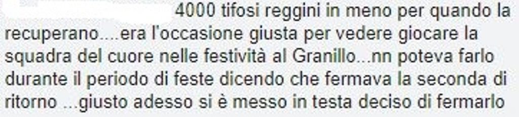 reazioni social reggina francavilla