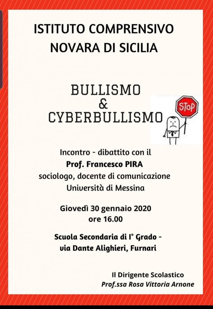 Furnari Locandina Conferenza Prof Francesco Pira su cyberbullismo