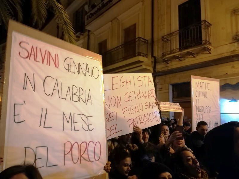 manifestazione anti salvini lamezia