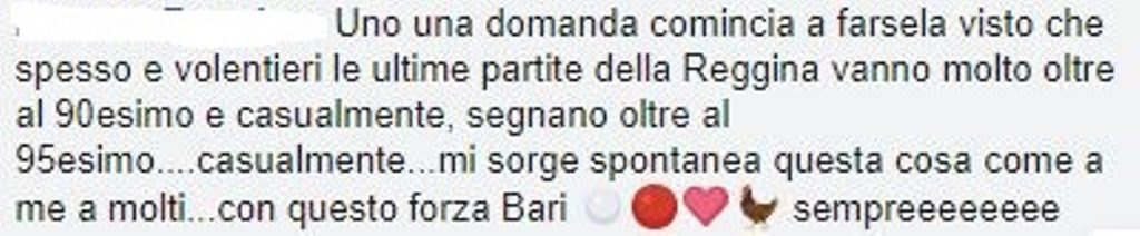 reazioni social bisceglie reggina