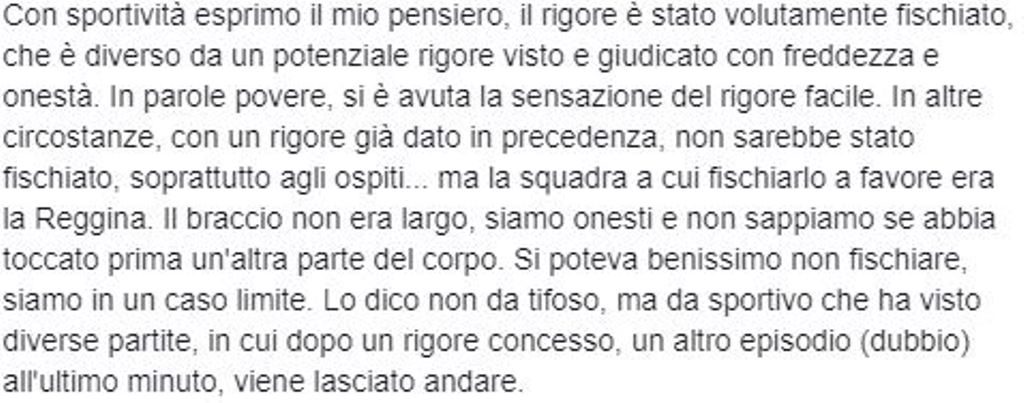 reazioni social bisceglie reggina
