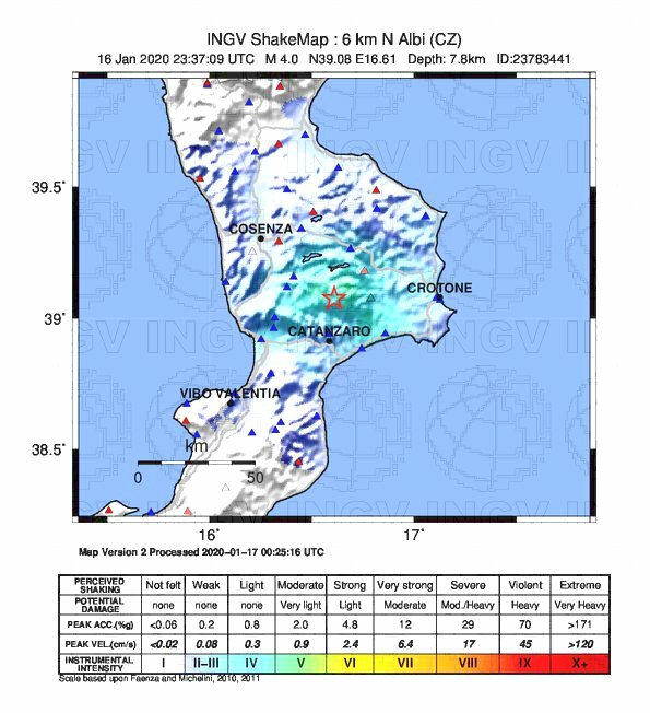 terremoto oggi calabria albi rende cosenza catanzaro lamezia terme