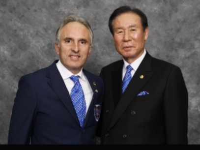 Il Governatore del Distretto 108 Yb Sicilia del Lions Club International Angelo Collura e il Presidente Internazionale Jung-Yul Choi