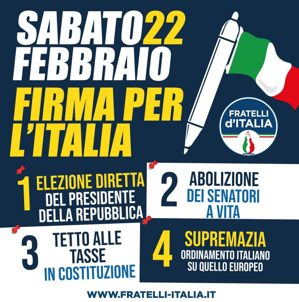 raccolta firme fratelli d'Italia