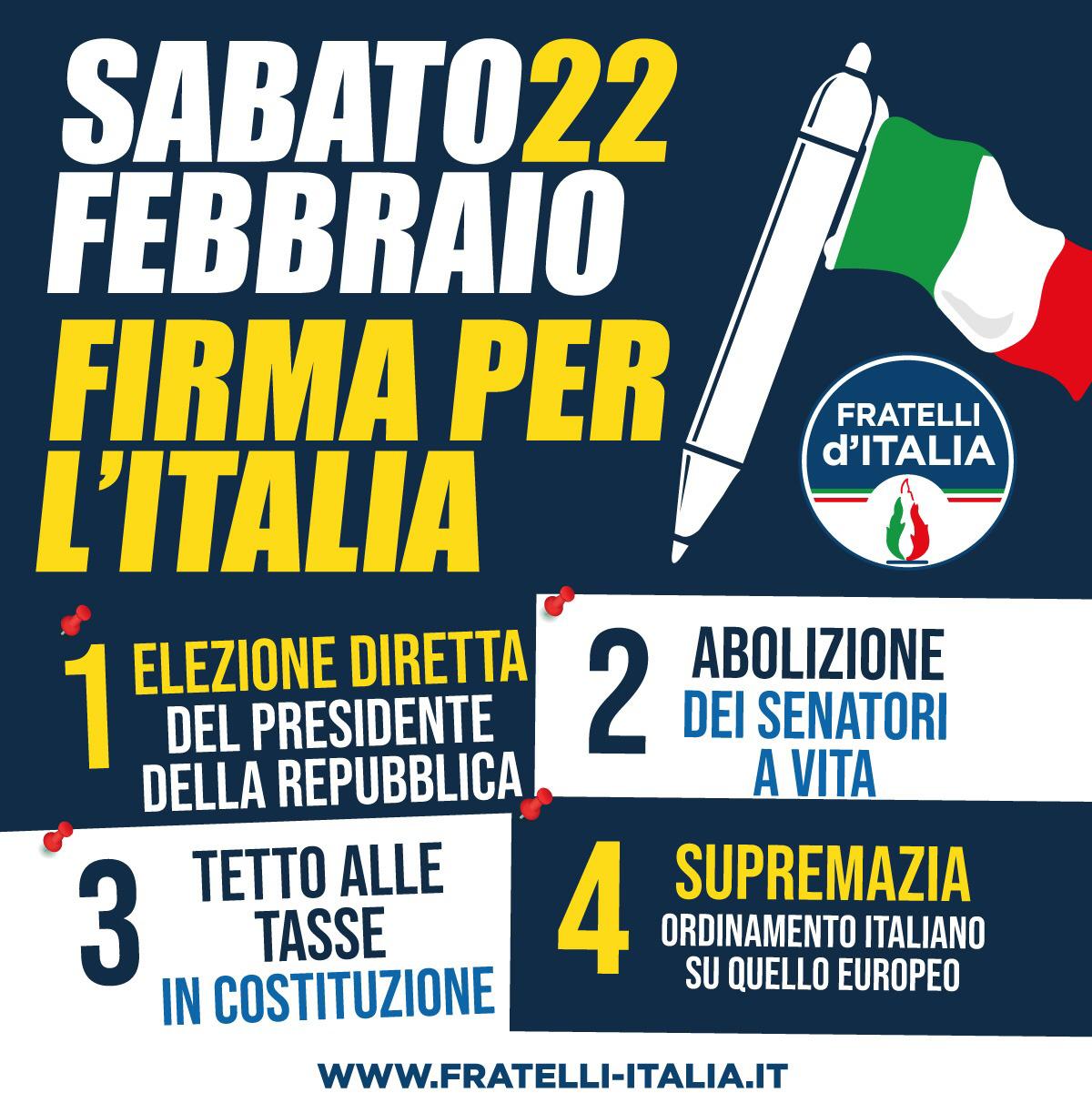 raccolta firme fratelli d’Italia