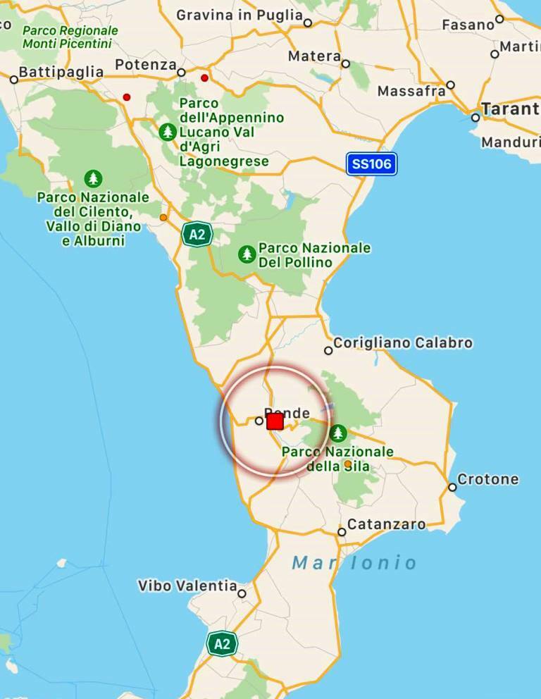terremoto zumpano cosenza