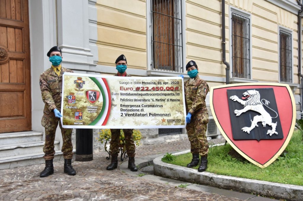 I Militari della brigata Aosta donano fondi per il Policlinico G. Martino di Messina