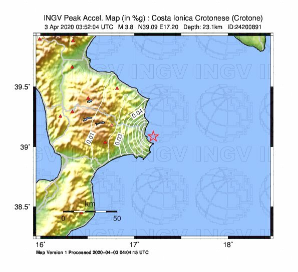 terremoto oggi crotone