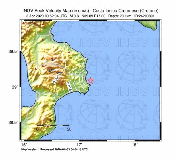terremoto oggi crotone