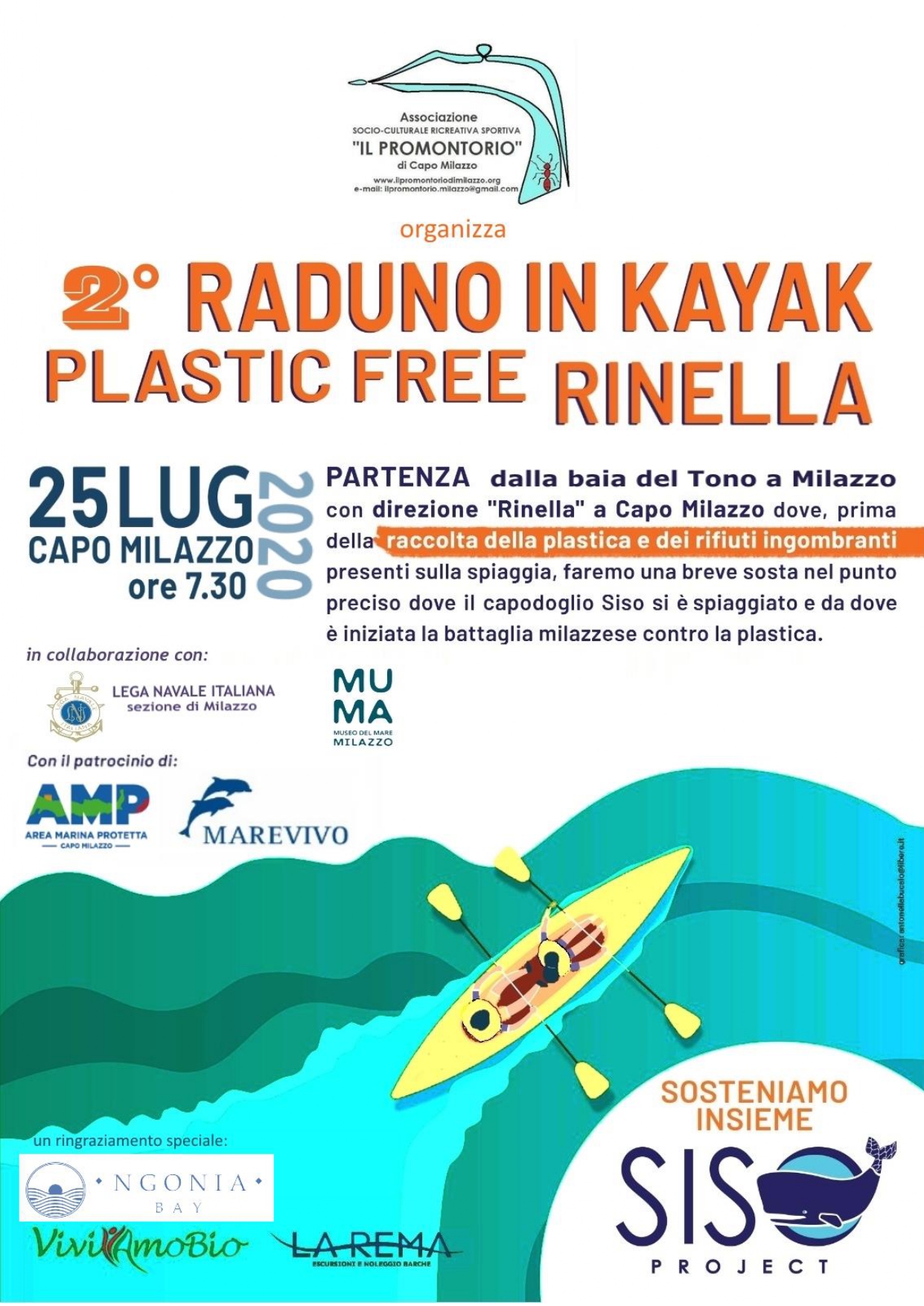 Locandina Raduno in Kayak Plastic Free Rinella