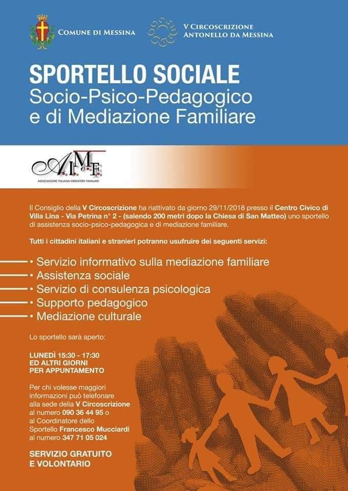 Locandina sportello sociale messina