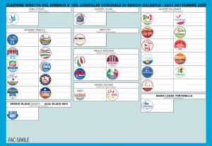 scheda elettorale comunali reggio calabria 2020