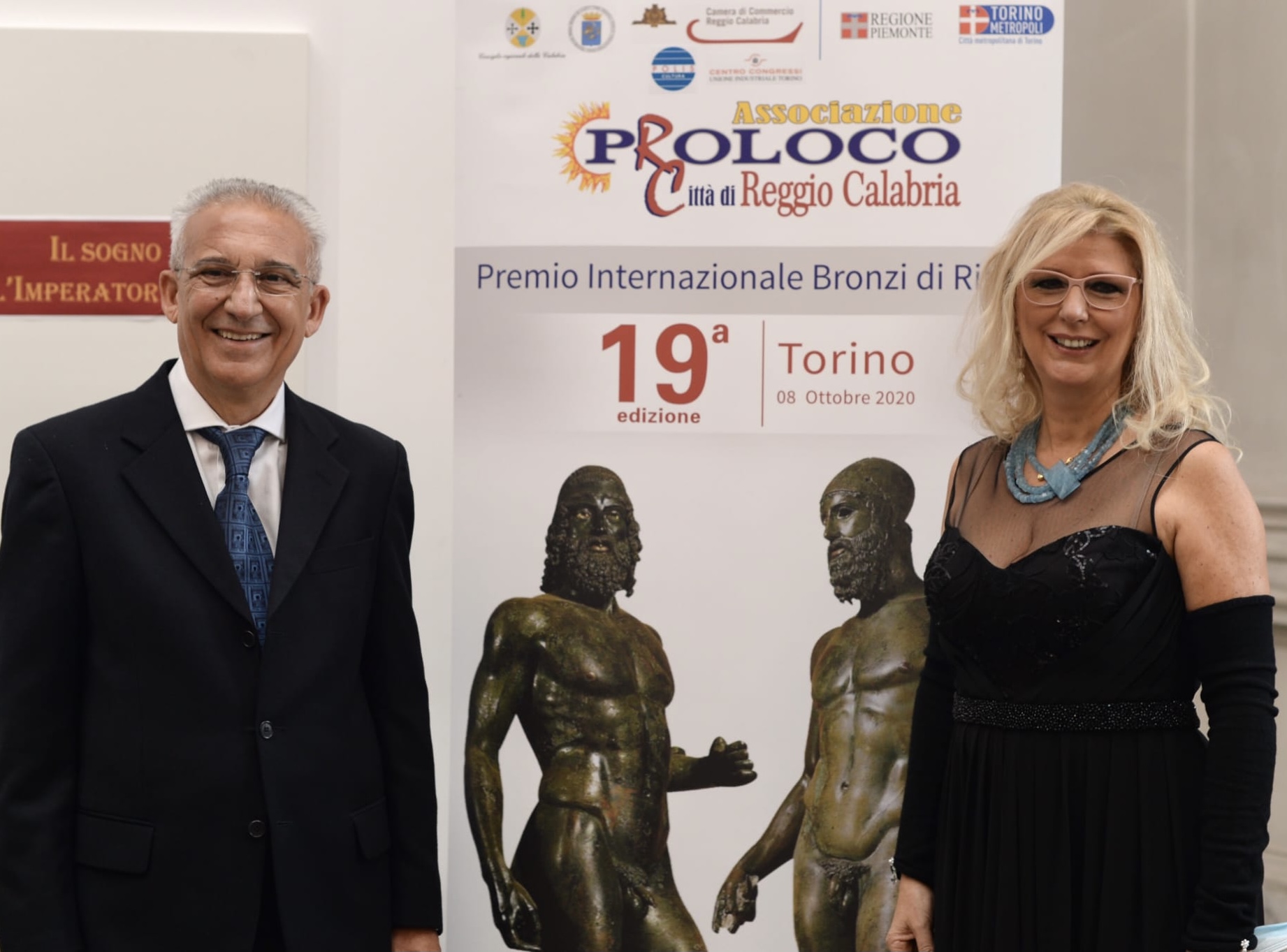 Il Presidente e Patron del Premio Giuseppe Tripodi e Testimonial Elena D’Ambrogio Navone