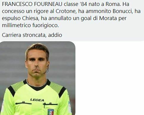 arbitro crotone juve fourneau