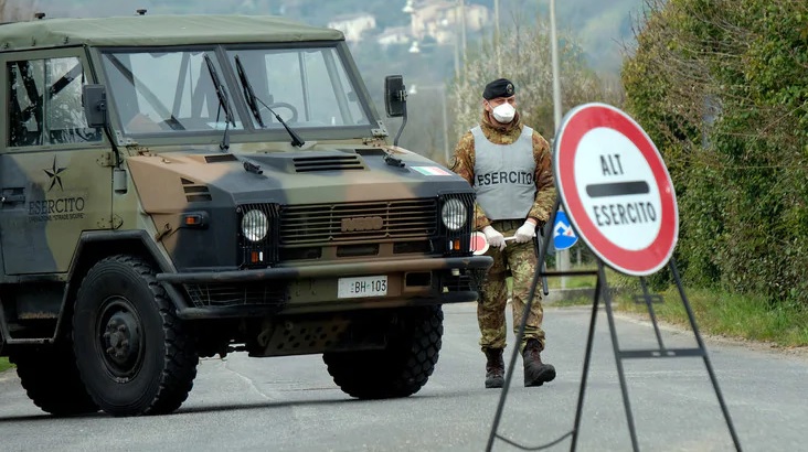 posto di blocco esercito