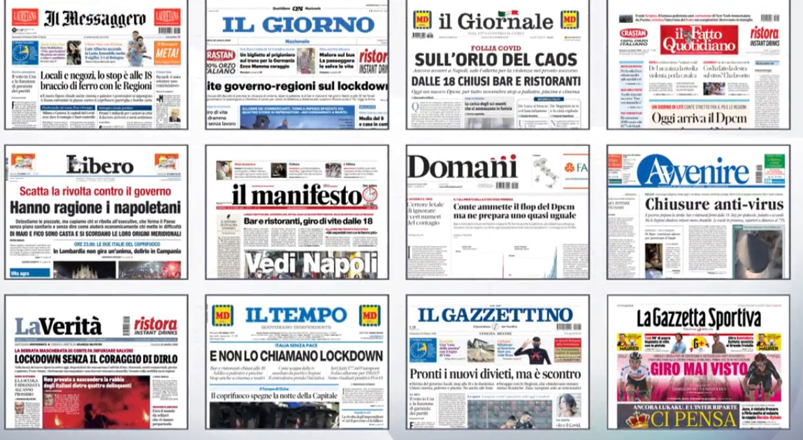 rassegna stampa 25 ottobre 2020