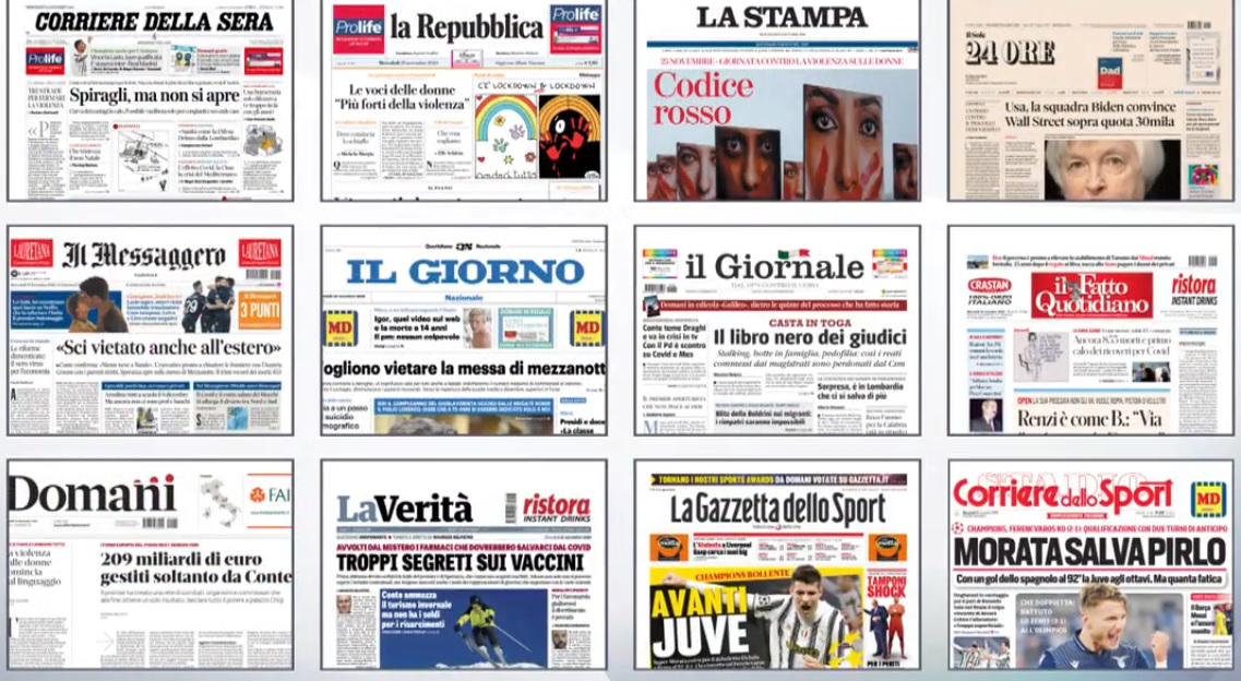 rassegna stampa 25 novembre