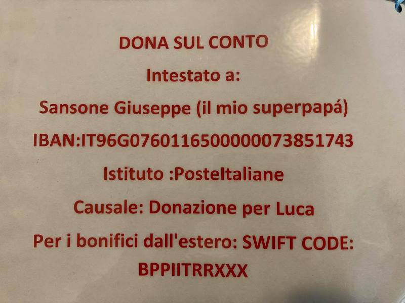 de luca sansone raccolta fondi