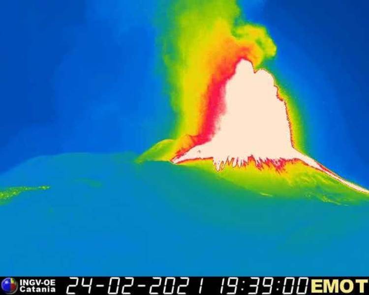 eruzione etna 24 febbraio 2021