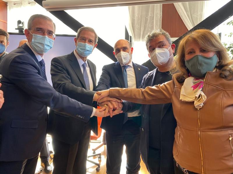Il presidente Spirlì, il viceministro Morelli, il presidente Musumeci e gli assessori Catalfamo e Falcone
