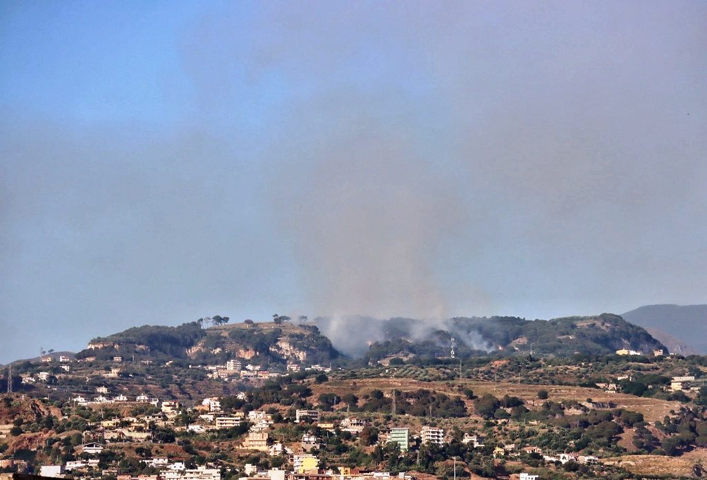 Incendio colline reggio calabria