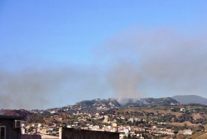 Incendio colline reggio calabria
