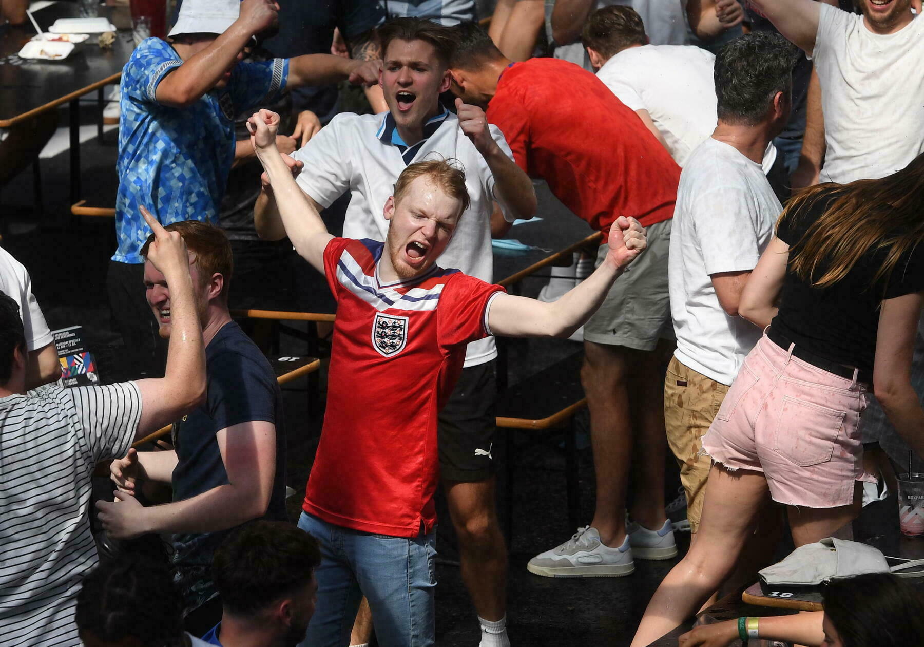 Group D England v Croatia fans reactions in London