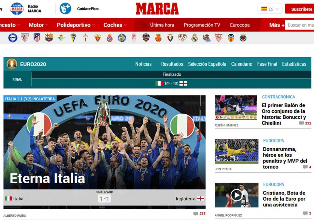 Giornali esteri per l'Italia campione (2)