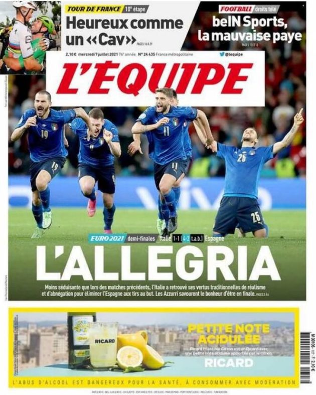 prima pagina equipe