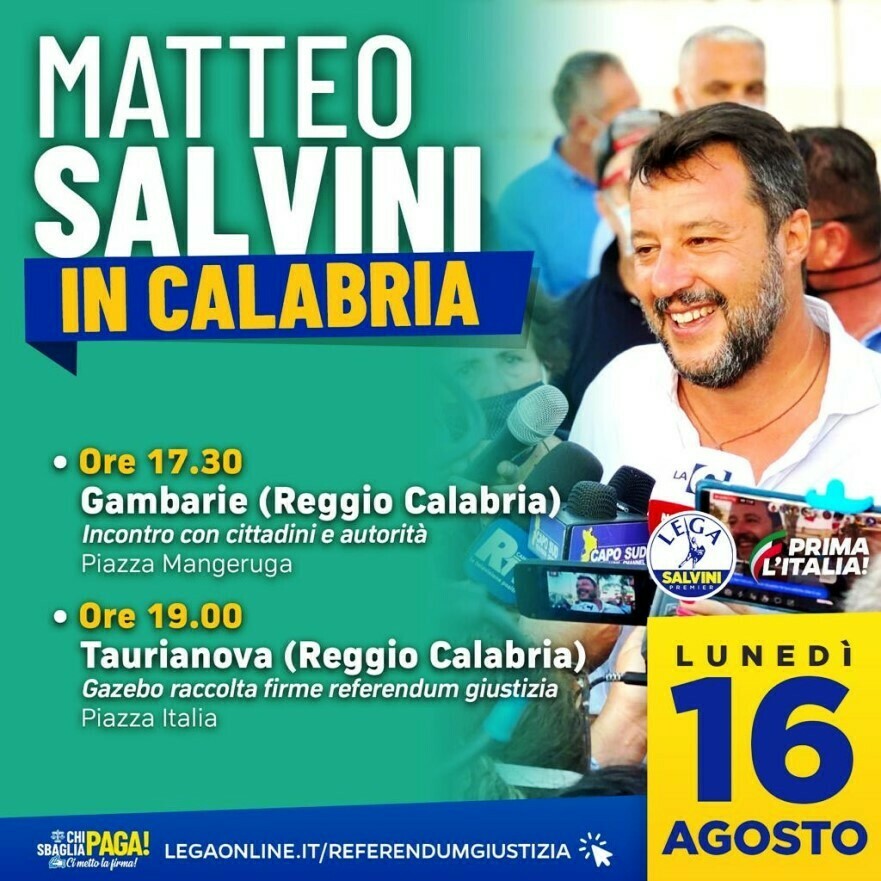 salvini a reggio calabria