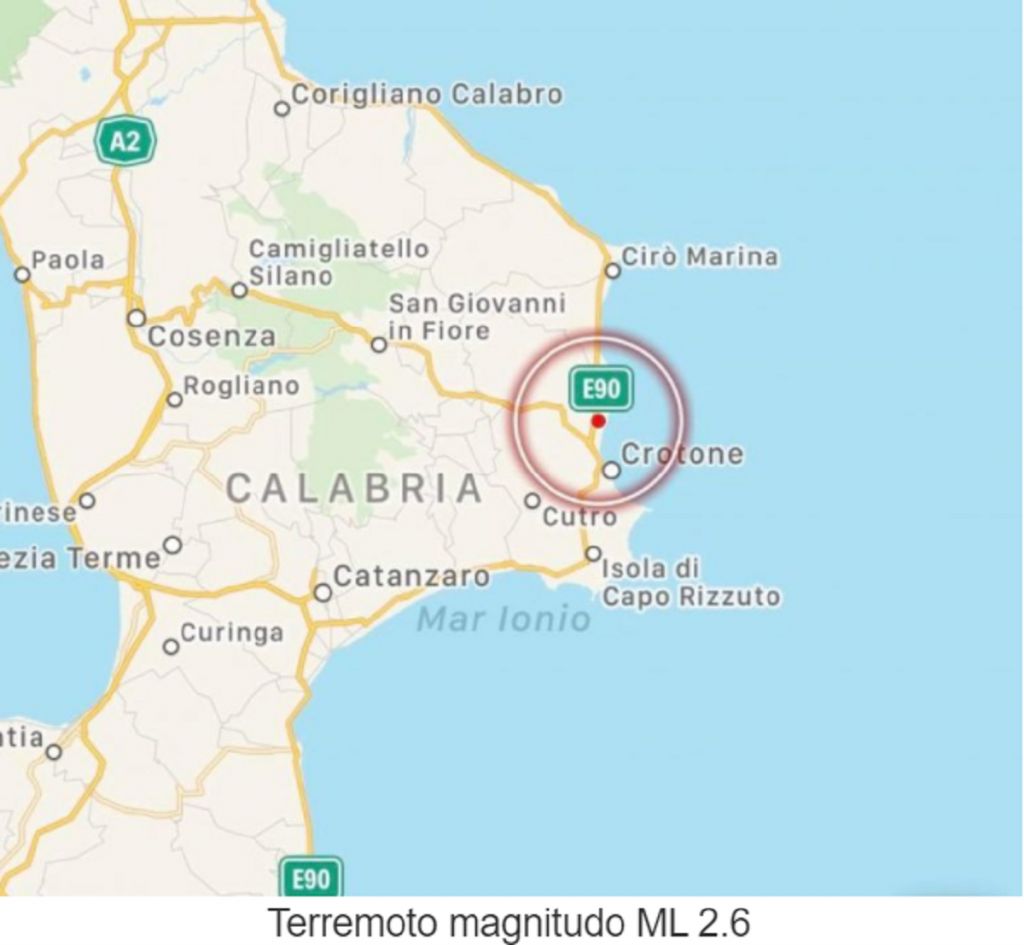 terremoto crotone 15 agosto 2021