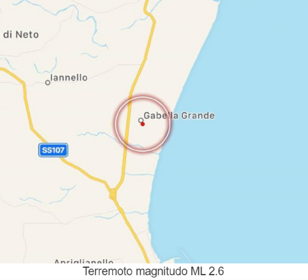 terremoto crotone 15 agosto 2021