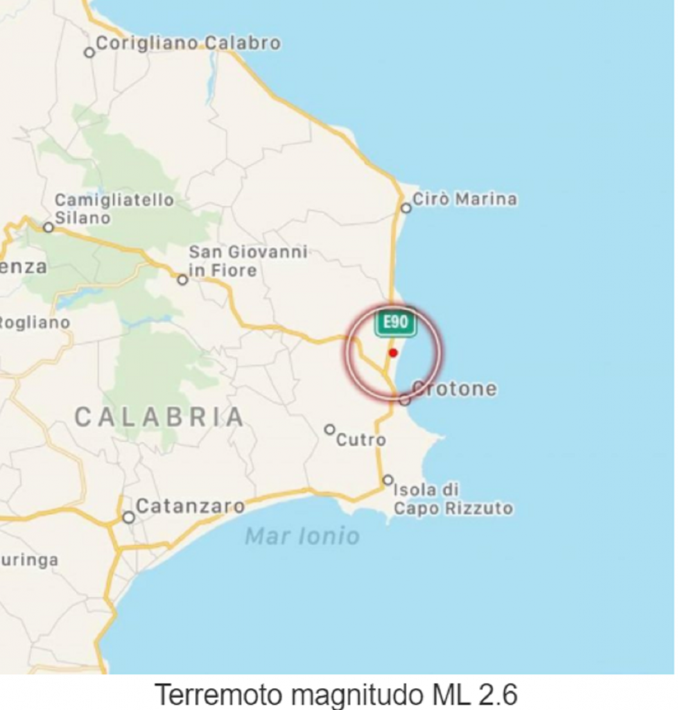 terremoto crotone 15 agosto 2021