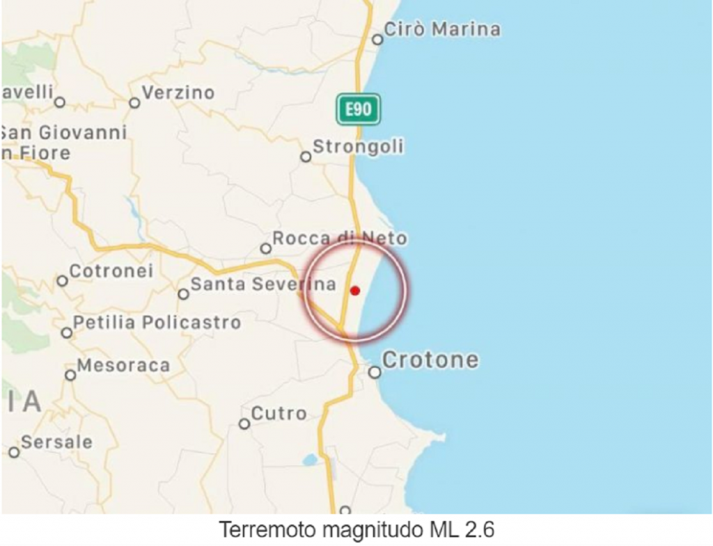 terremoto crotone 15 agosto 2021