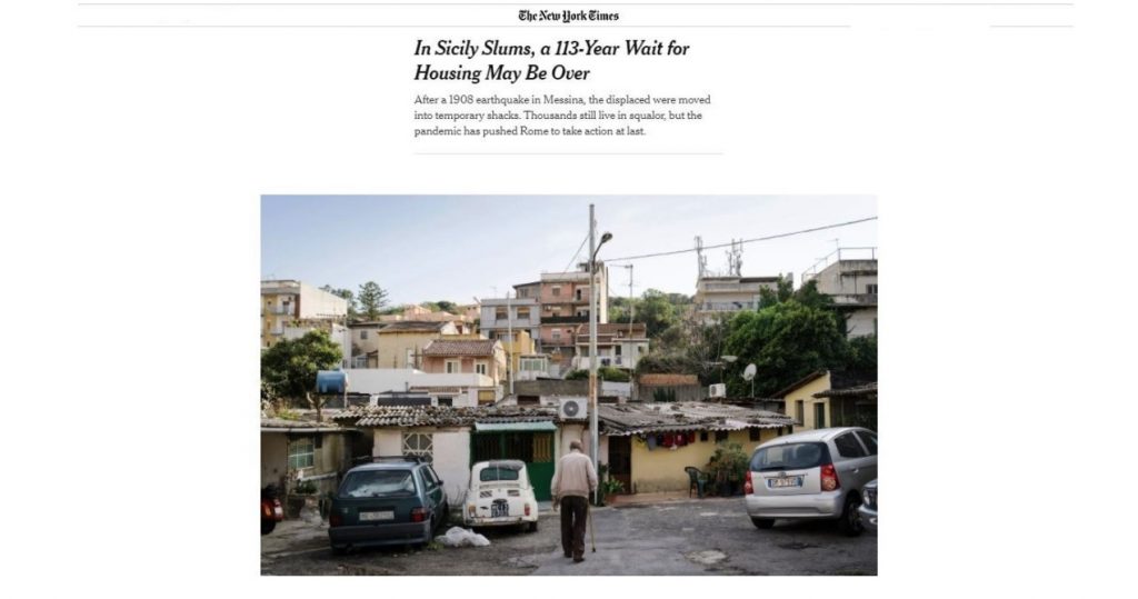 new york times sulle baracche di messina