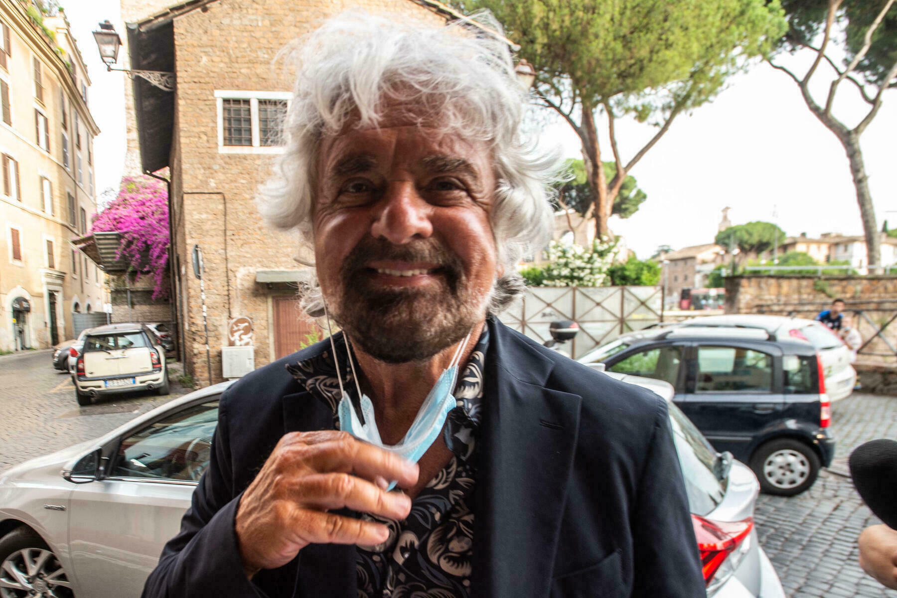 Beppe Grillo arriva all hotel Forum. Roma 24 Giugno 2021.ANSA/VALERIO PORTELLI