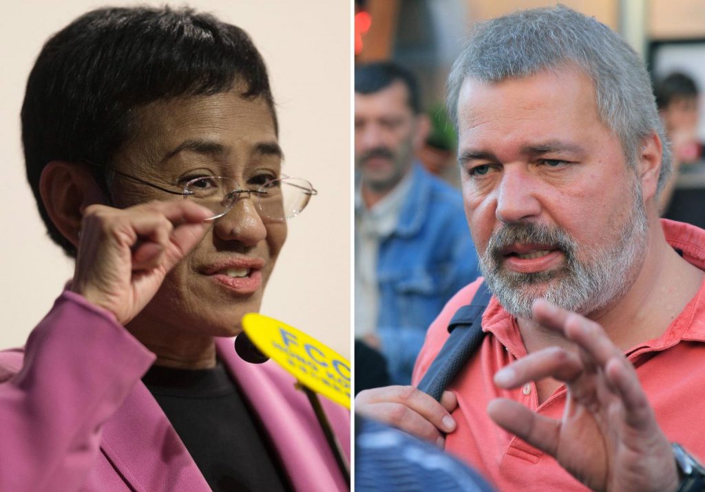 Maria Ressa e Dmitry Andreyevich Muratov