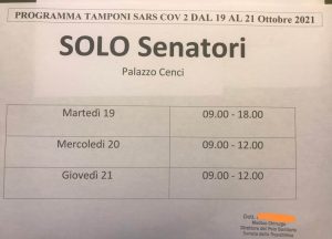 programma tamponi senatori