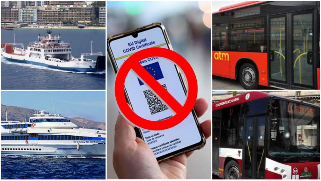 Niente Green Pass su autobus cittadini aliscafi e traghetti nello Stretto di Messina